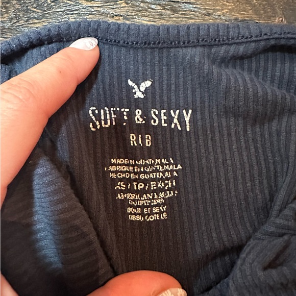 American Eagle Navy Blue Open Back Bodysuit - Picture 3 of 3